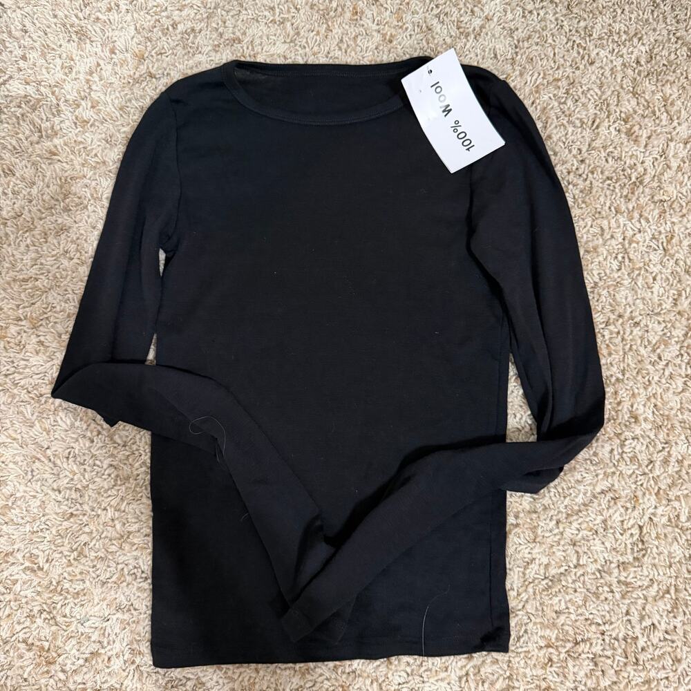 Brandy Melville Black 100% Wool Long Sleeve Sheer